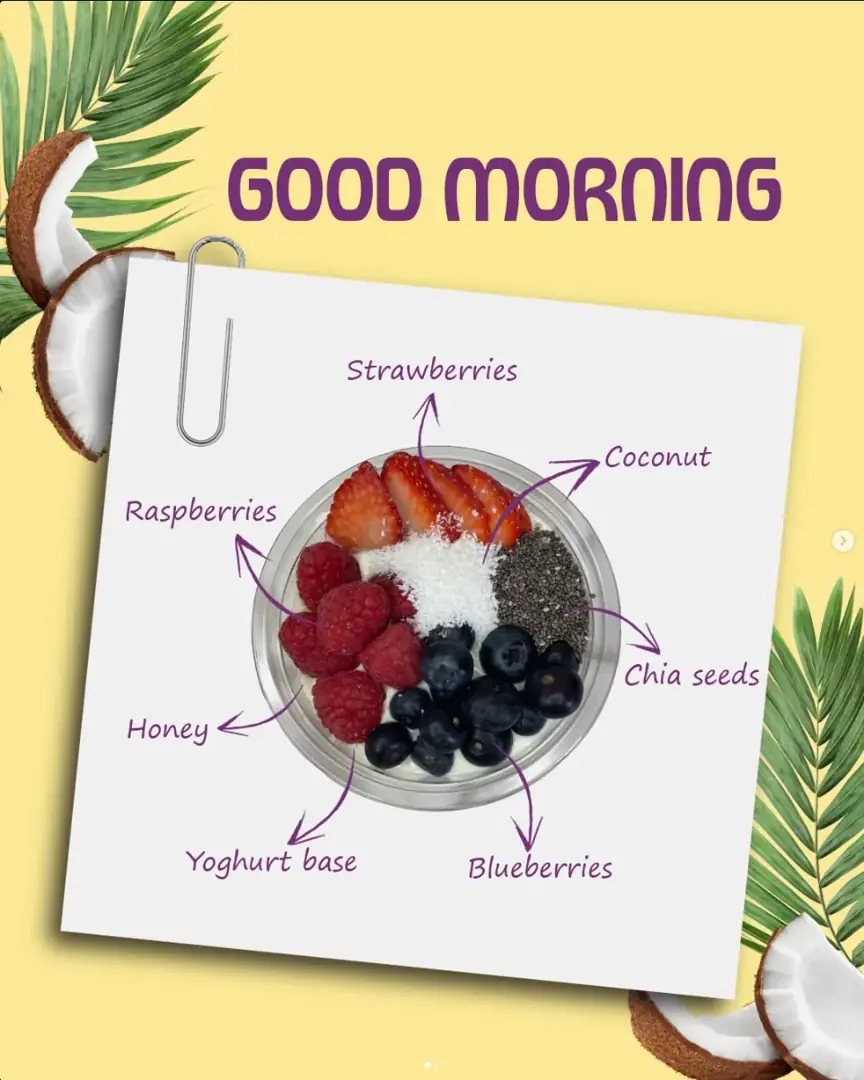 Good Morning yoghurt bowl ingredient graphic