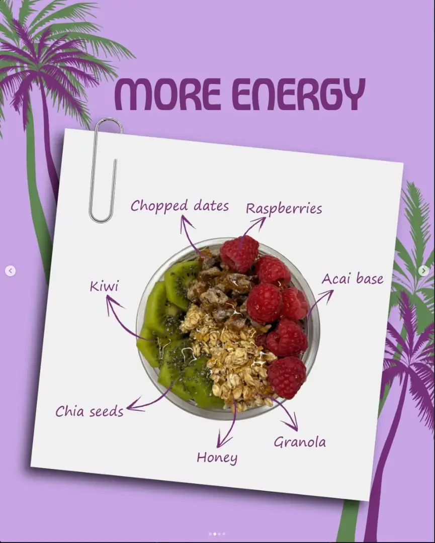 More Energy bowl with labelled ingredients
