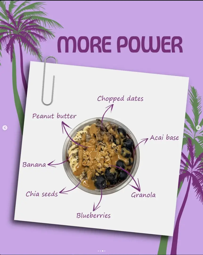 More Power bowl with labelled ingredients
