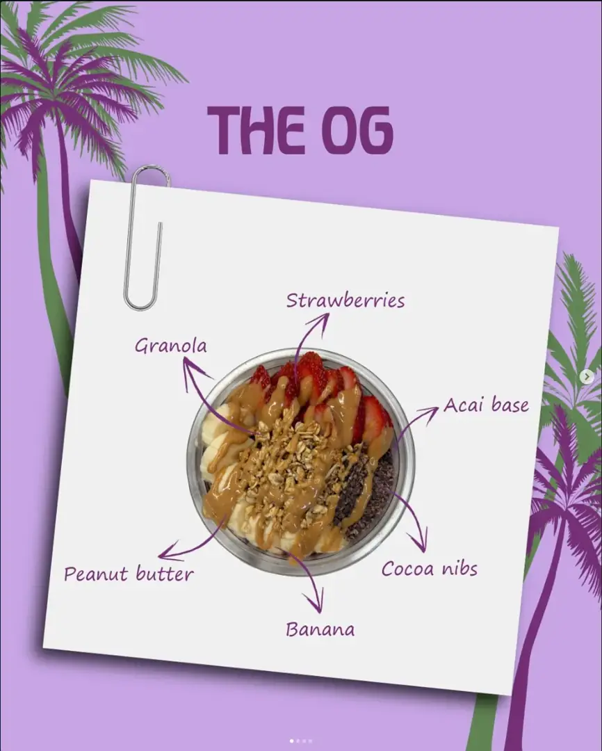 The OG açaí bowl ingredient graphic