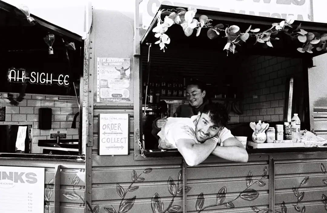 A relaxed moment behind The Açaí Bar’s counter