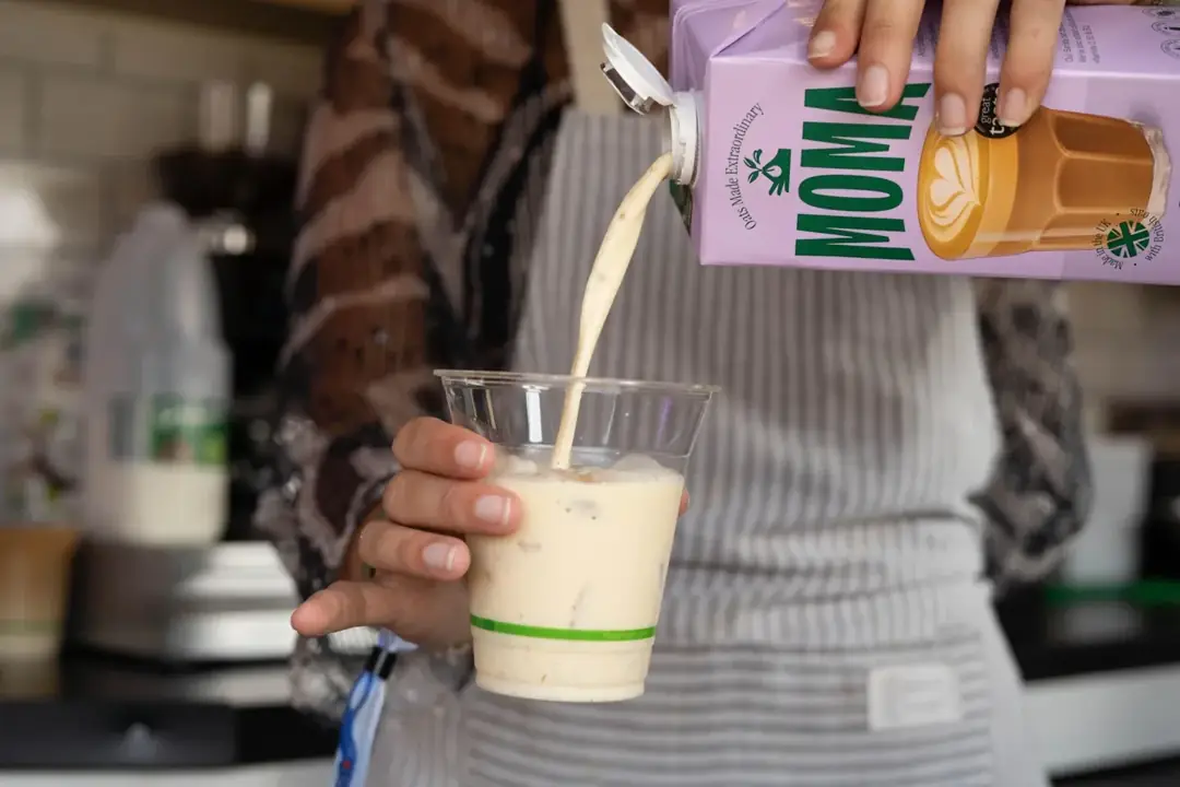 A drink being prepared at the bar